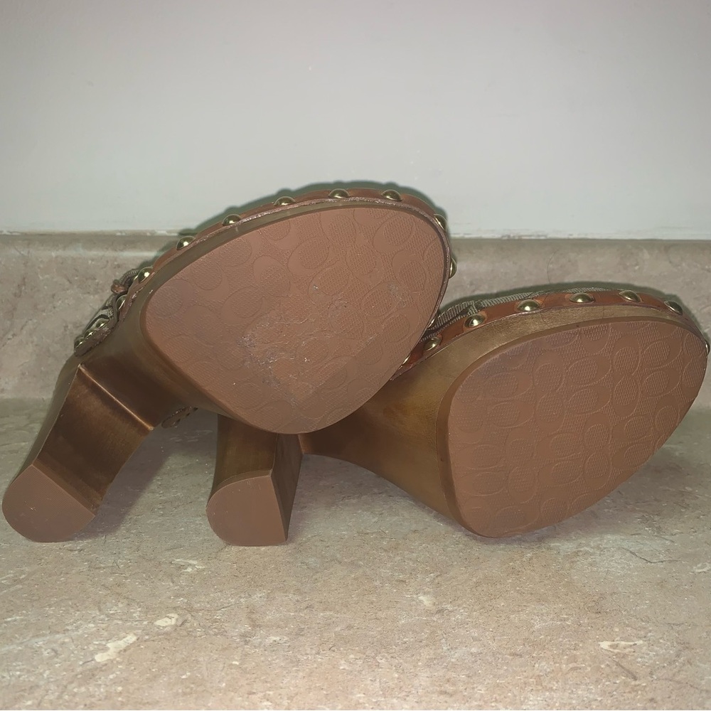 Coach Carleen Sig Women's Brown Patterned Heels - Picture 9 of 15